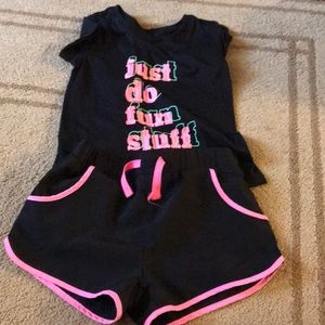Toddler girl active tee and short set